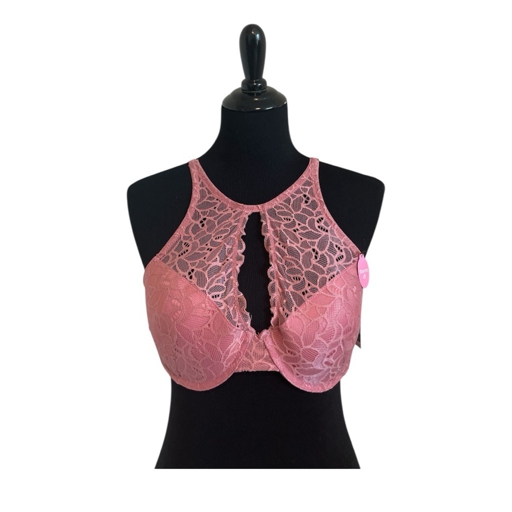 XOXO Pink Blush Lace Push-Up Bra with Adjustable Straps